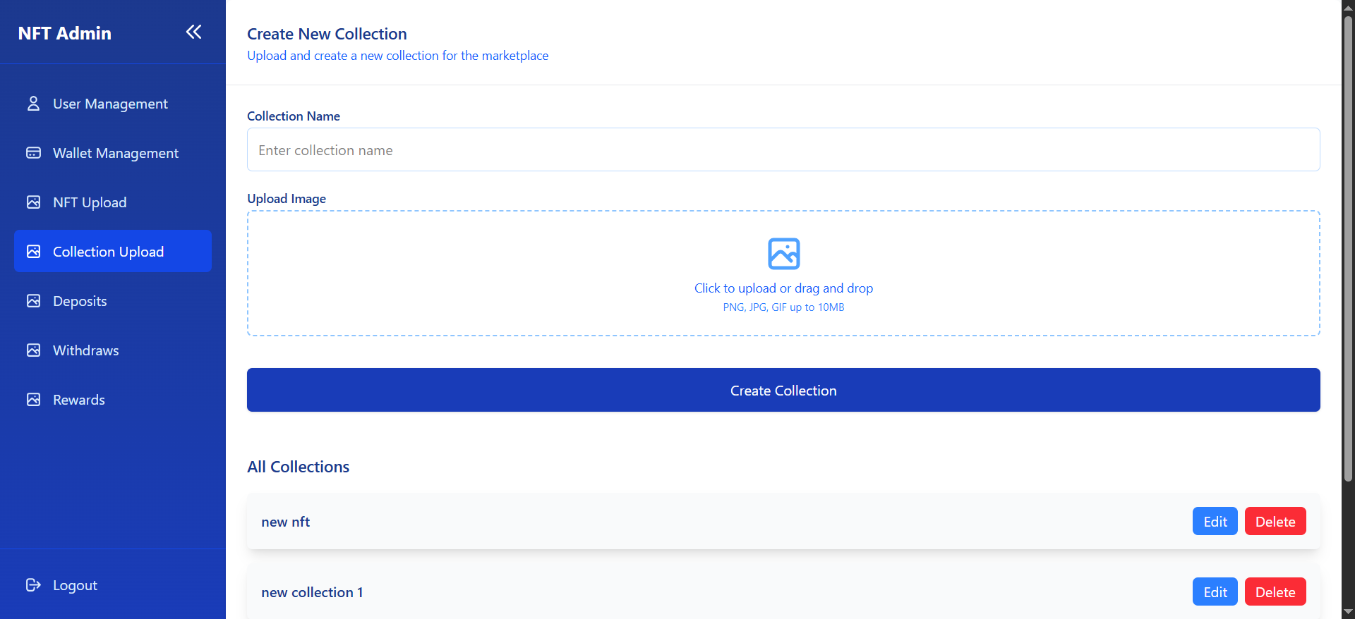 JEONFT admin platform image 4